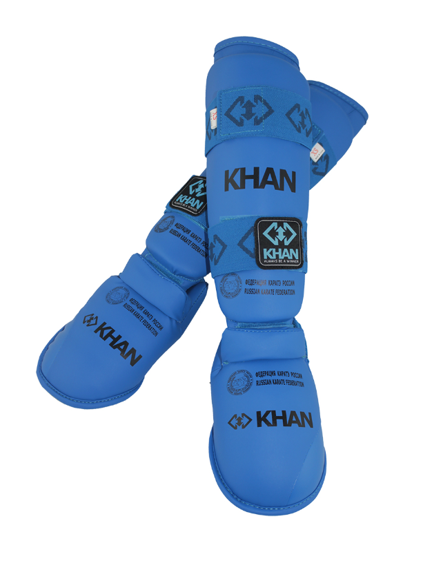 Защита голени и стопы Khan Каратэ ФКР-синие